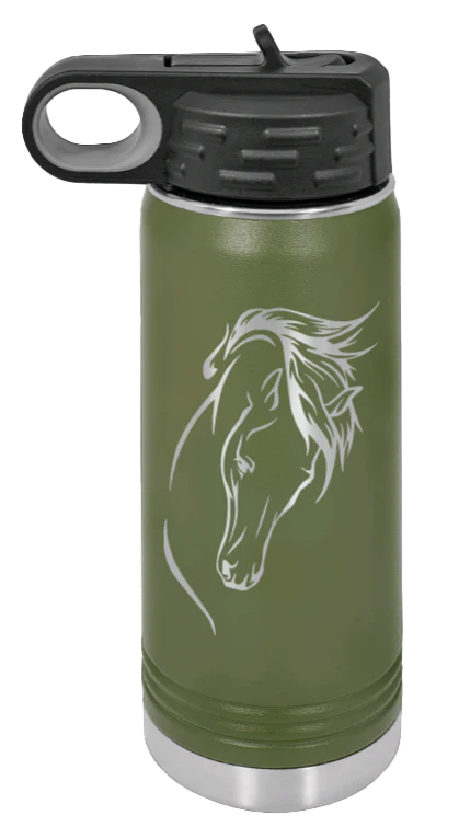Horse 2 - 20oz Water Bottle Laser Engraved - Image 10