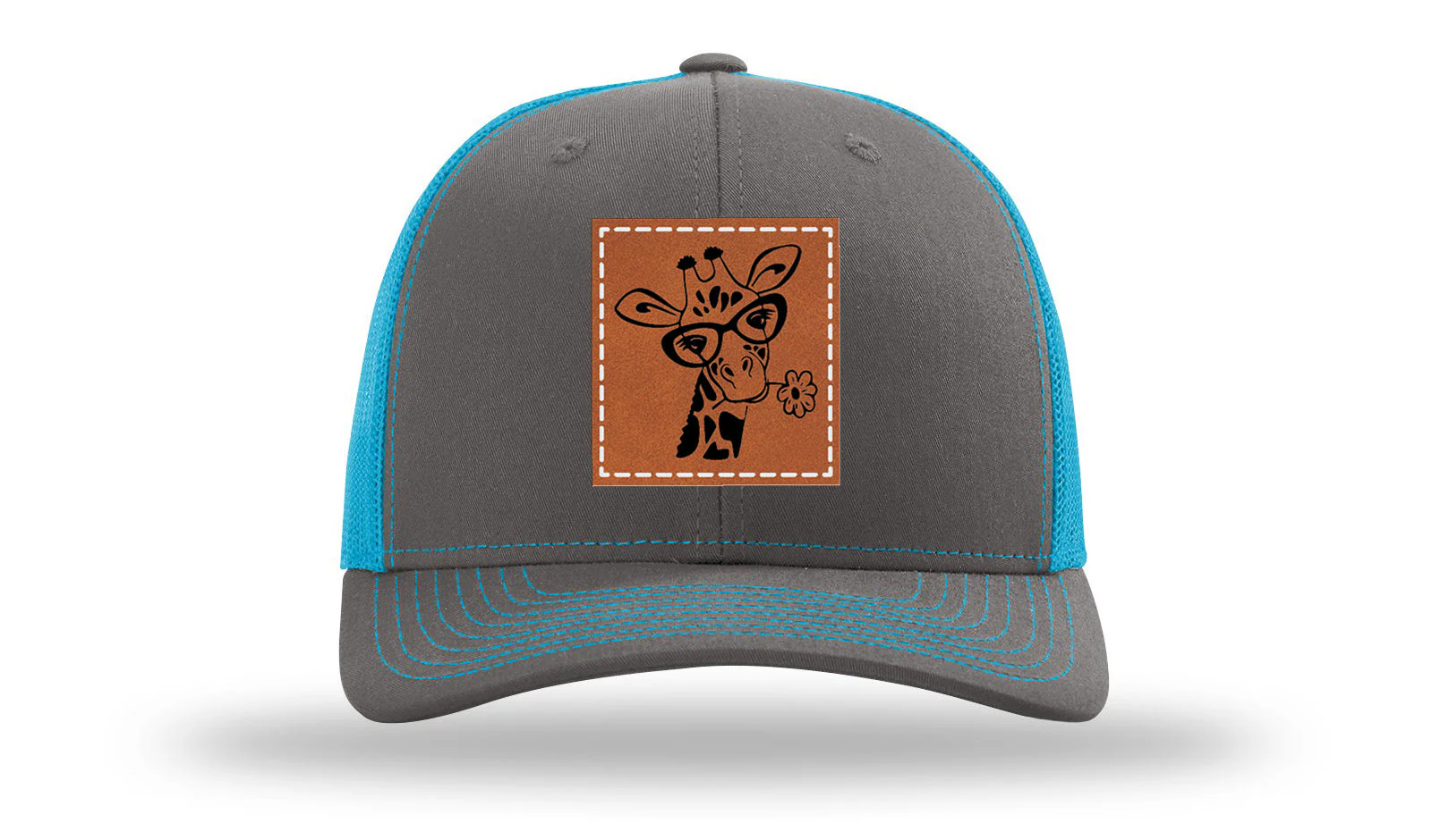 Giraffe with Daisy Leather Patch Richardson 112 Hat - Image 14