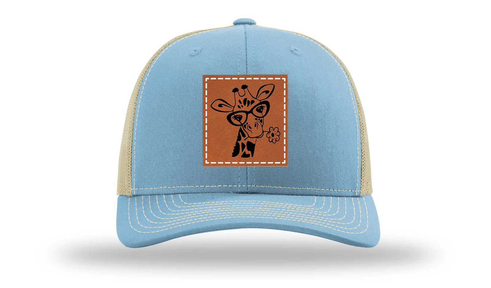 Giraffe with Daisy Leather Patch Richardson 112 Hat - Image 18