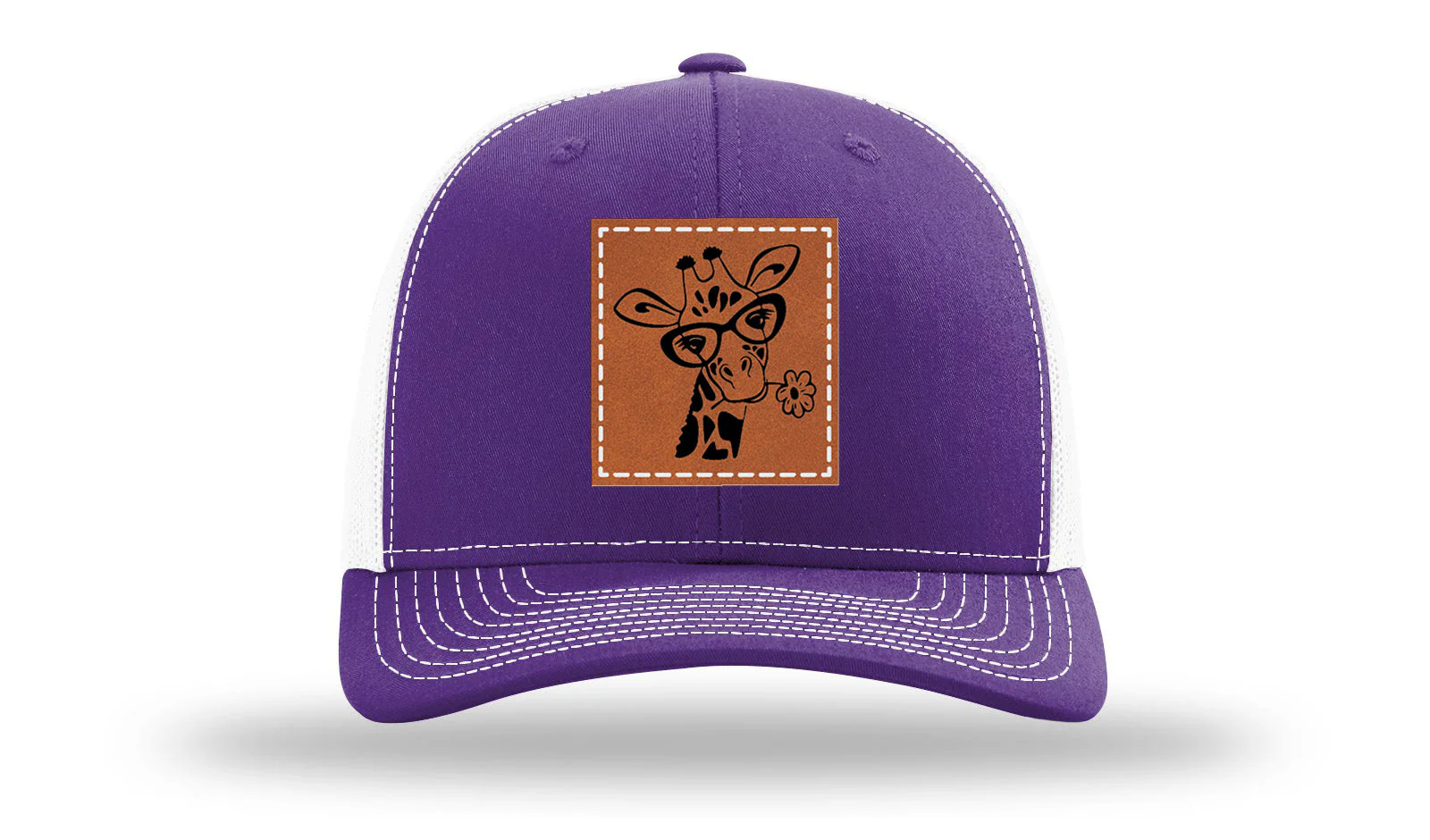 Giraffe with Daisy Leather Patch Richardson 112 Hat - Image 30