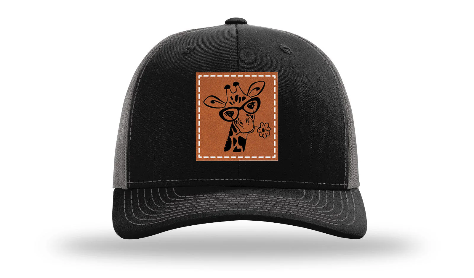 Giraffe with Daisy Leather Patch Richardson 112 Hat - Image 6