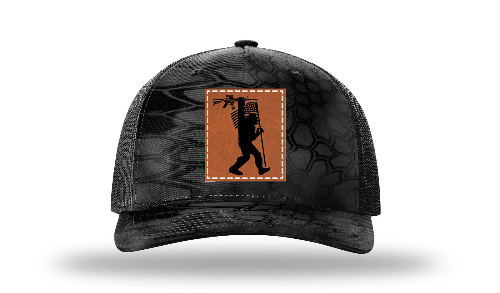 Squatch AR Flag  Leather Patch Richardson 112PFP Hat - Image 9