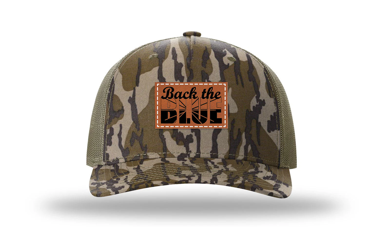 Back The Blue Leather Patch Richardson 112PFP Hat - Image 12