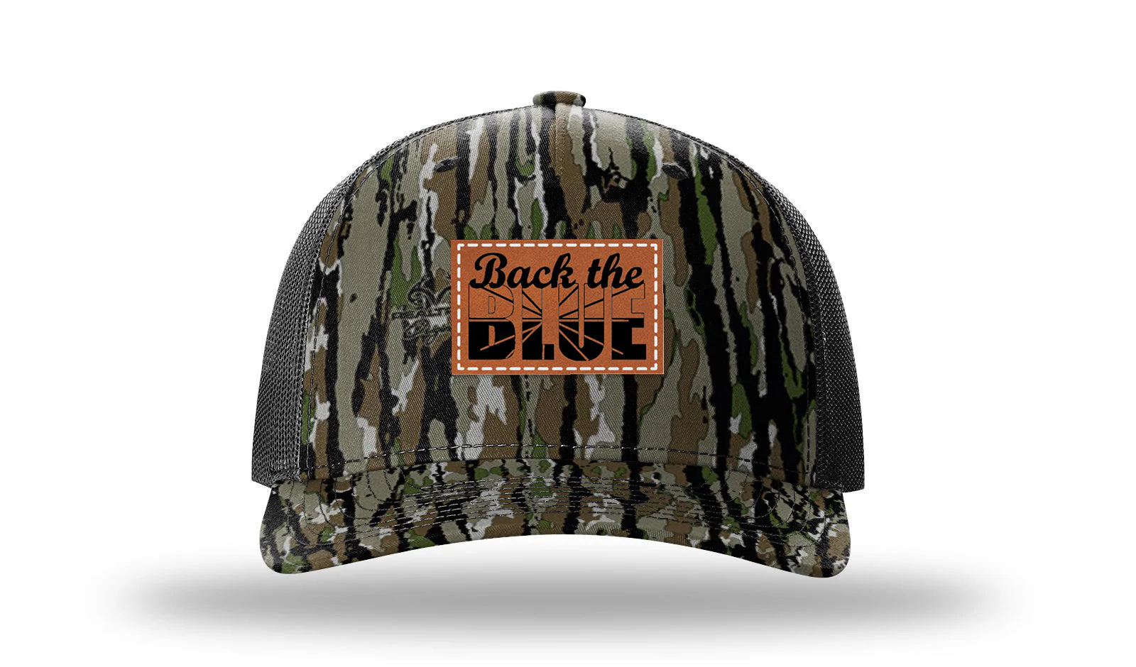 Back The Blue Leather Patch Richardson 112PFP Hat - Image 14