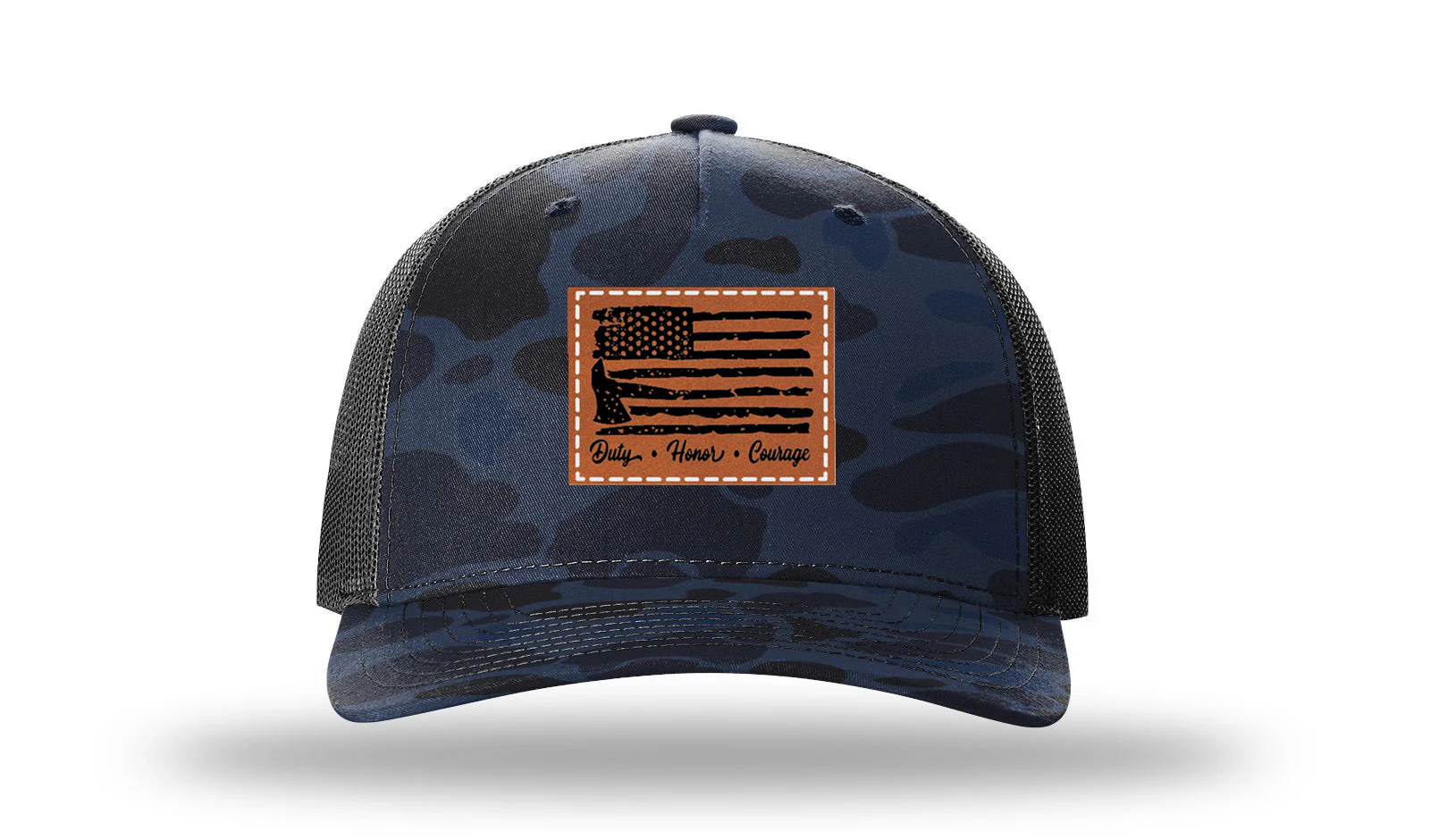 Firefighter Flag Leather Patch Richardson 112PFP Hat - Image 11