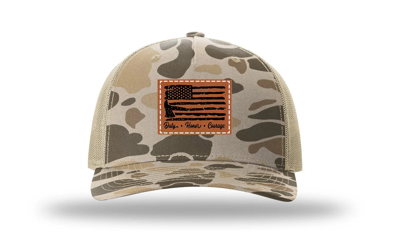 Firefighter Flag Leather Patch Richardson 112PFP Hat - Image 8